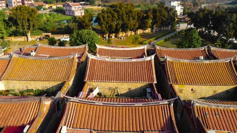Aerial shots of Kinmen sightseeing spots in Taiwan, 18 Kinmen Folk Culture Village in Kinmen