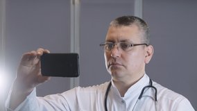 Doctors video chat with a patient.online patient consultation