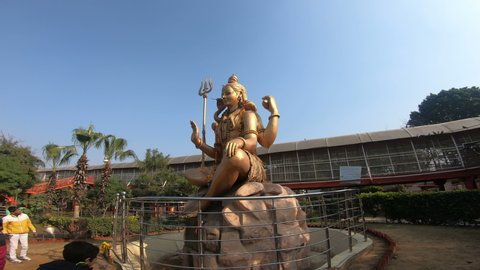 Gurugaon, India - January 8, 2020: Idol of Lord Shiva in Shitala Mata temple, the supreme powers God, according to Hindu myths.