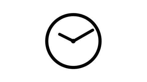 Stopwatch animated icon. Clock with moving arrows. Loop. Alpha channel.