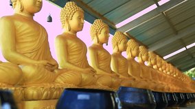 Thai Gold Buddha Statue on Squat Position