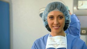 Portrait of A Smiling    Female Surgeon; HD Photo JPEG, dolly.