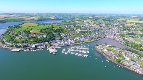 Aerial Drone Shot of Kinsale City Perfect Summer Day in Ireland
