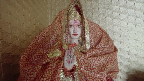 Hindu Goddess idol in Pakistan – Close-up shot.