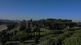 Palatine Hill in Rome aerial video