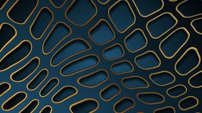 Blue and bronze papercut 3d grid abstract background. Corporate geometric paper motion design. Seamless loop. Video animation Ultra HD 4K 3840x2160