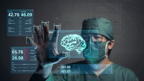 Surgeon Accessing Brain Patient Data by Finger Print. Future Medical Concept.  - Powered by Shutterstock - Get 15% off with code: PIKWIZARD15