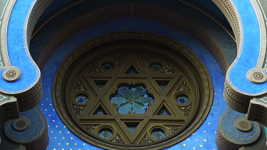 Jewish synagogue in the center of Prague. Czech Republic.
