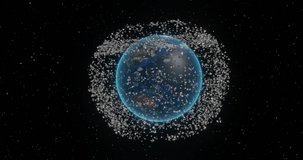 The problem of the earth and countless debris 3dcg graphics