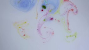 Colorful paint stains. Ink is spreading. Video