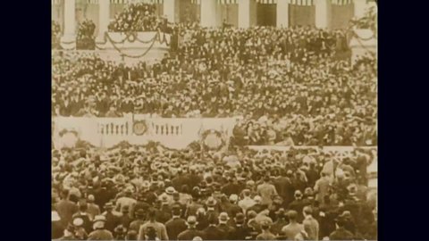 CIRCA 1900s - Inauguration footage of William McKinley, Theodore Roosevelt, William Taft, Woodrow Wilson, and Warren Harding