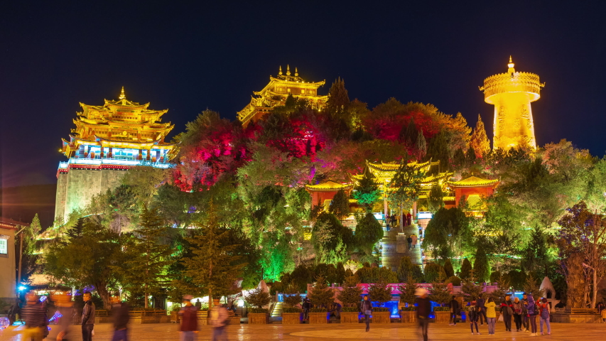 Dancing Light at Guishan Temple at night