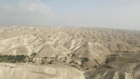 Aerial of dry riverbed of Wadi Qelt. Judaean Desert. Israel. DJI-0177-03