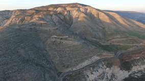 Flying over the road from Yarmouk Valley onto Golan Heights. Israel. DJI-0066-06
