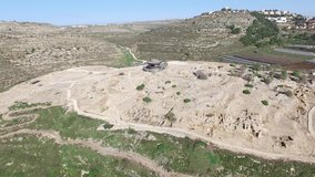 Flying around Tell Shiloh National Park. West Bank. Israel. DJI-0092-09