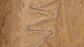 Up above the zigzag road of Scorpion Ascent. Negev Desert. Israel. DJI-0215-02