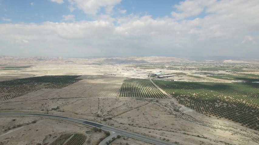 Aerial view of Jordan Valley near Deir Hajla and Jericho. Israel. DJI-0007-02