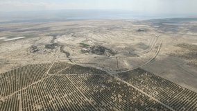Aerial of date plantation near Deir Hajla and northern Dead Sea. DJI-0007-05