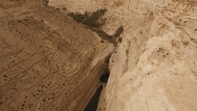 Aerial view of Ein Avdat Canyon. Negev. Israel.