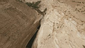 Astonishing aerial view of Ein Avdat Waterfall. Negev. Israel. 