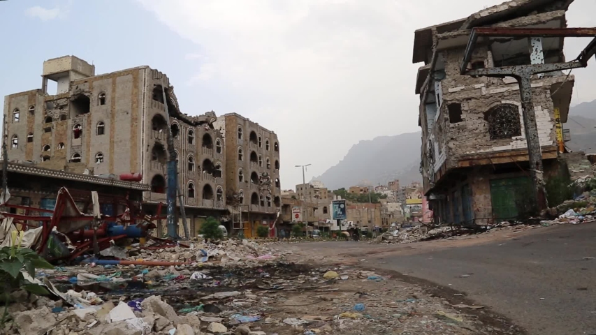 Taiz  Yemen - 16 Dec 2016 :Huge damage was caused by the ongoing war between the resistance and the national army with Al-houthi militia in Taiz .