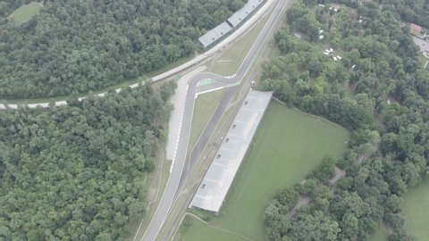 D-Log. Monza, Italy - July 6, 2019: Autodromo Nazionale Monza is a race track near the city of Monza in Italy, north of Milan. Venue of the Formula 1 Grand Prix. From the air, Aerial View