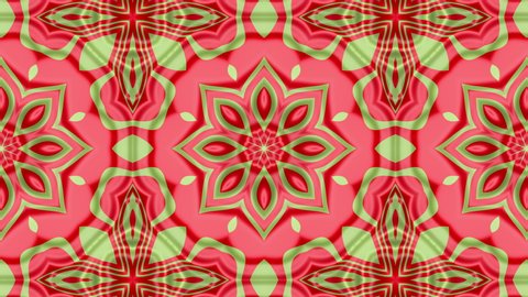 Red kaleidoscope 4k Abstract multicolored motion graphics background. For clubs, shows, mandala, fractal animation. Beautiful bright ornament.