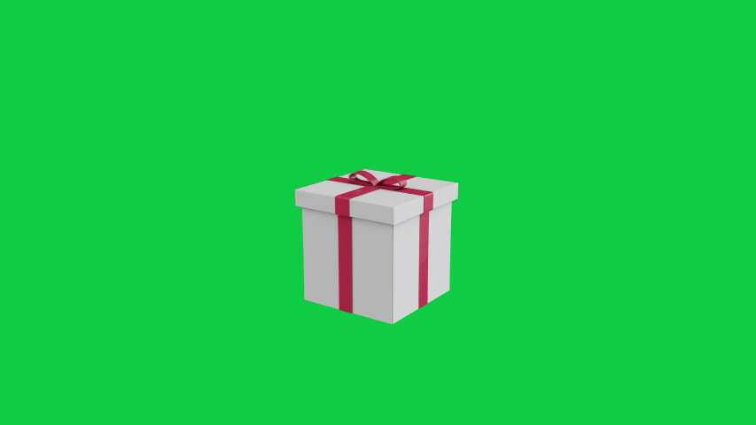 Gift Box Animation on greenscreen background. Inluded 2 matte clip for alpha channel.