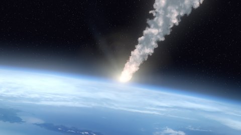 Meteor (Asteroid) burning in atmosphere. Production Quality Footage in 4k resolution, ProRes HQ codec, 30 FPS.