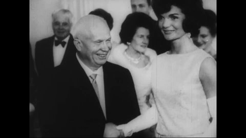 CIRCA 1961 - The Kennedys meet Premier Khrushchev in Vienna, and Prime Minister Macmillan in London in this Turkish newsreel.