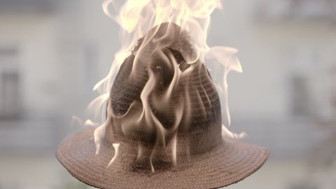 Burning Sun Hat in Heigh Speed 150fps Slow Motion 3