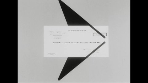 CIRCA 1963 - Animation is used to depict the transit of absentee ballots.
