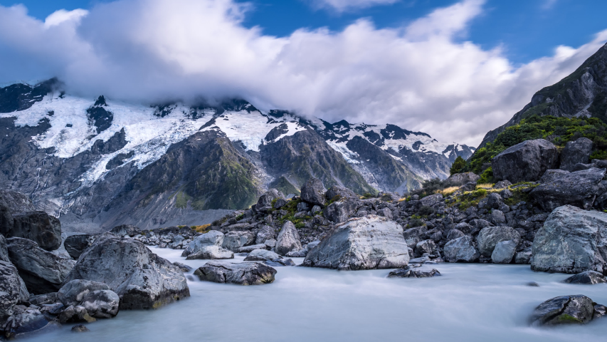 Timelapse of Mount Sefton, Tasman River, New Zealand