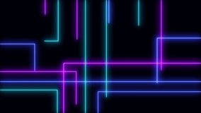 Pattern laser show. Abstract Retro cyberpunk Sci-Fi Neon bright lens flare colored on black background. Design for banners advertising technologies. retro style of the 80s - Powered by Shutterstock - Get 15% off with code: PIKWIZARD15