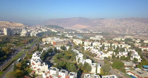 Carmiel City, Aerial view, Israel
Karmiel and Galilee mountains, Drone shot, Galilee, Israel
