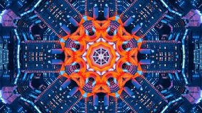 Poly Art Kaleidoscope Fractal Starlish Blue Orange White