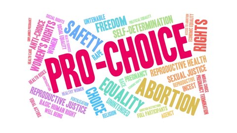 Pro-Choice word cloud on a white background.
