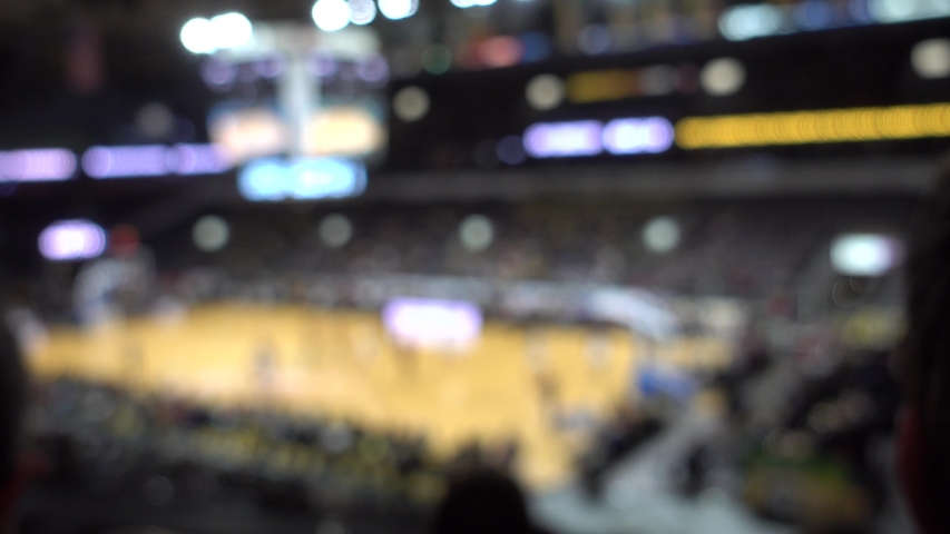 Wide Angle Shot Basketball Game Nba Playoffs Background Blurred Out | Shutterstock HD Video #1045684465