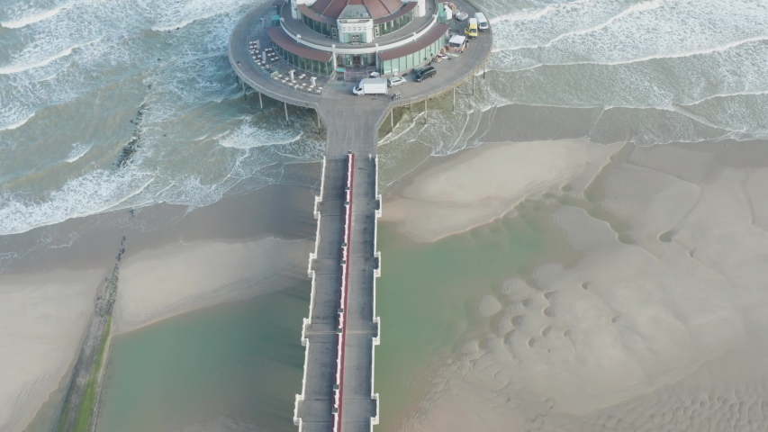 Belgium belgie pier in blankenbergen luchtbeelden aan de kust