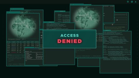 Access Denied - HUD or vitual interface of hacker trying to hack server data