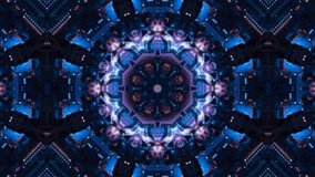 Poly Art Kaleidoscope Geometric Hypnotic Fractal Rotation VJ Loop Motion Background abstract of glowing particles Vj loop for night club, parties, festival or holidays presentation