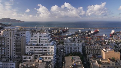 Time lapse video of Oran's cityscape and commercial harbour.
Oran, Algeria - December 2019