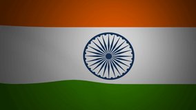 India Flag waving in wind realistic background, resolution for Film, News etc.