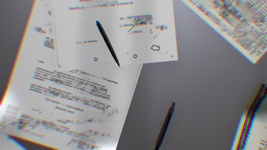 Abstract Top Secret concept background. Mystery documents of fbi or cia on a grey table and shadows playing on it. Royalty-Free Stock Footage #1045729120
