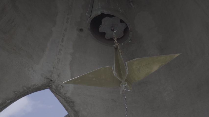 Origami bell in Hiroshima, Japan