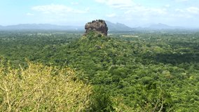Sigiriya Lion Rock fortress, view from Pidurangala, Sri Lanka, 4k footage video