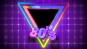 Retro-futuristic 80s intro triangle grid background. Perfectly seamless looped opener animation.