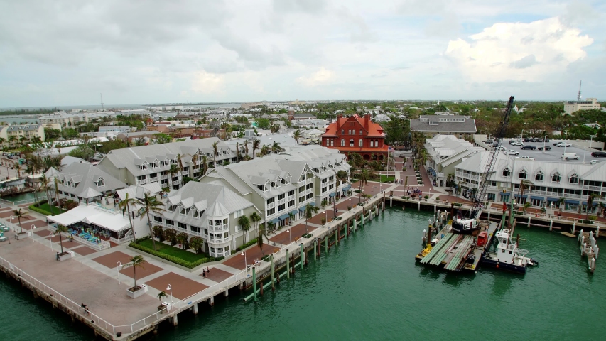 Aerial view port Key West 4K