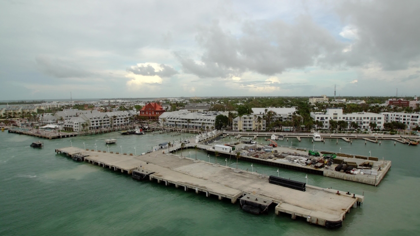 Aerial view port Key West 4K