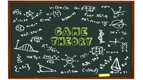 Game Theory Design Chalkboard Idea Calculations Formula 3d Animation